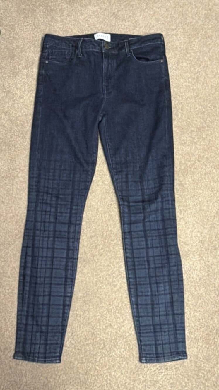 Parker Smith Skinny Plaid Jeans 8/29 Denim Women's Regular Button Fly 5-Pocket